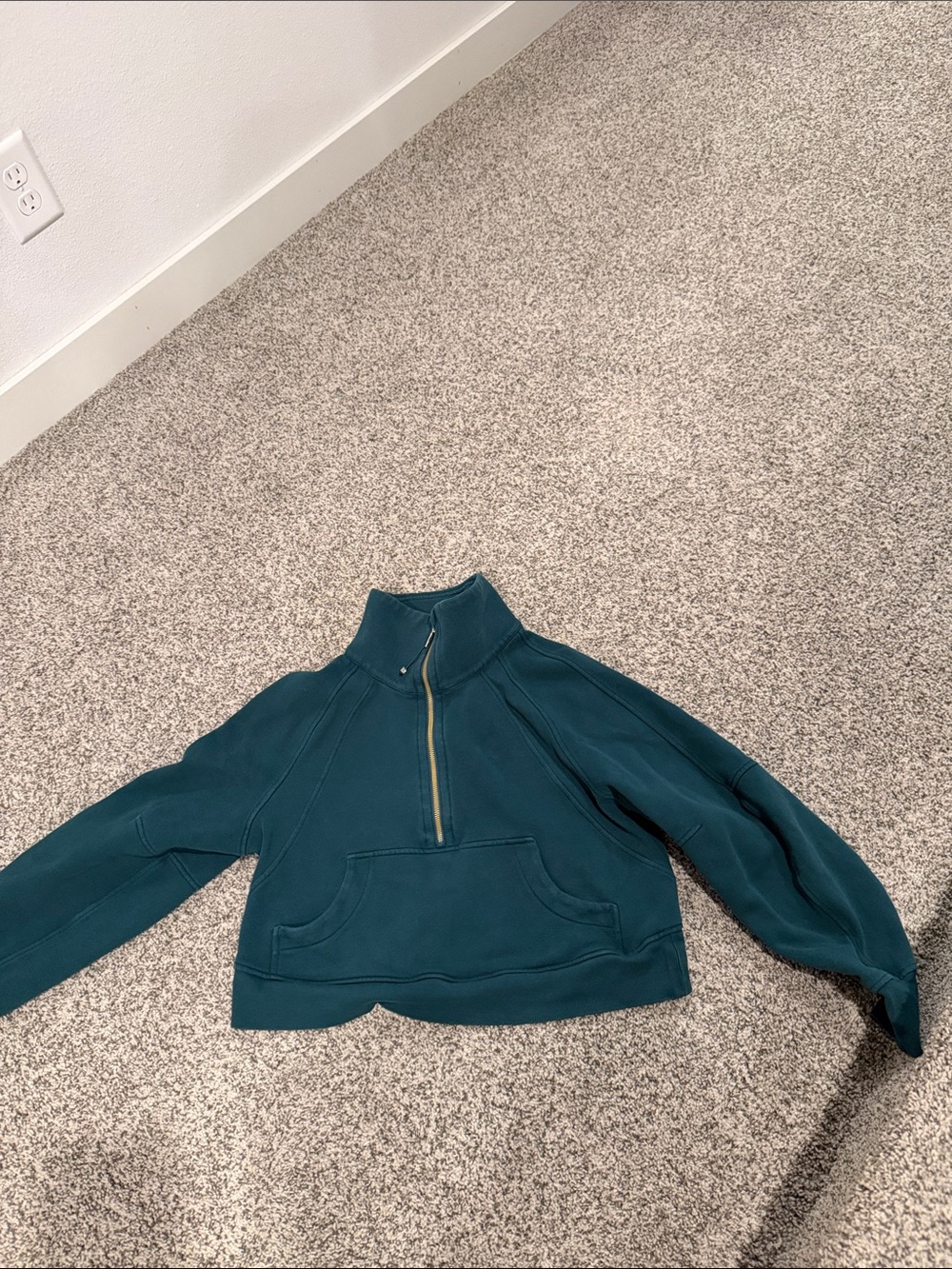 lululemon athletica Forest Green Cropped Quarter-Zip Bomber